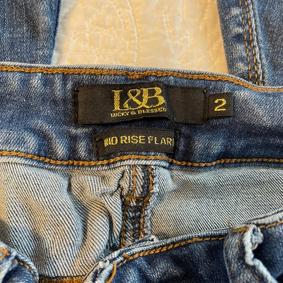 Lucky and Blissed Flare Mid Rise Jeans - Picture 2 of 5